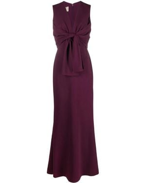Elie Saab V-Neck Sleeveless Dress - Purple