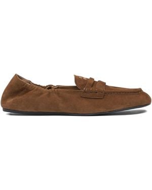 Miu Miu Mocassins En Daim - Marron
