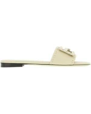Fendi Logo-Patch Slides - Metallic