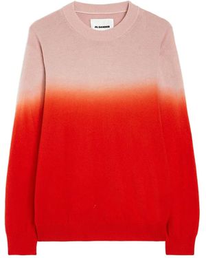 Jil Sander Degradé Ribbed Top - Red