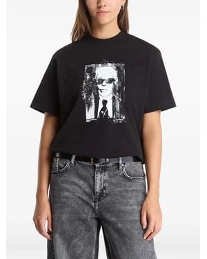 KARL LAGERFELD Graphic-Print T-Shirt - Black