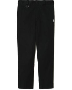 Undercover Pantalones con cordero bordado y detalle de anillo - Negro