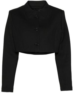 Coperni Twill Cropped Jacket - Black