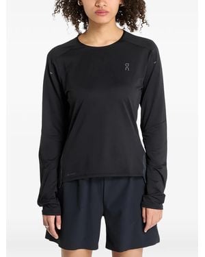 On Shoes Lg-Sleeves Performance T-Shirt - Black
