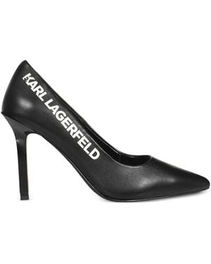 Karl Lagerfeld 95Mm Leather Pumps - Black