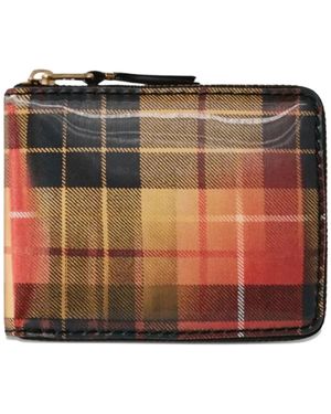 Comme des Garçons Lenticular Tartan U-Zip Wallet - Black