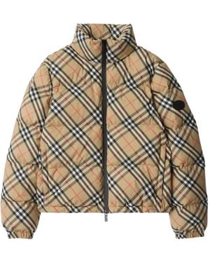 Burberry Check Ambleside Puffer Jacket - Brown