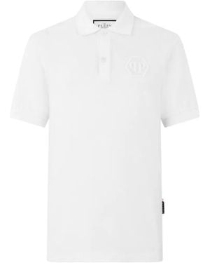 Philipp Plein Embroidered Hexagon Polo Shirt - White