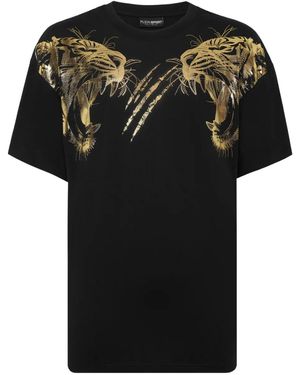 Philipp Plein Tiger-Head-Foil T-Shirt - Black