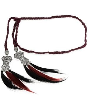 DSquared² Braided Tassel-Detail Belt - White
