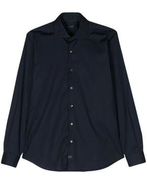 Fay Spread-Collar Cotton Shirt - Blue