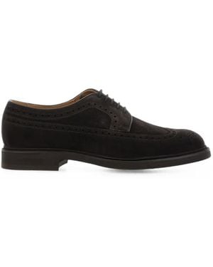 Berwick Shoes Brogue-Detail Lace-Up Shoes - Black