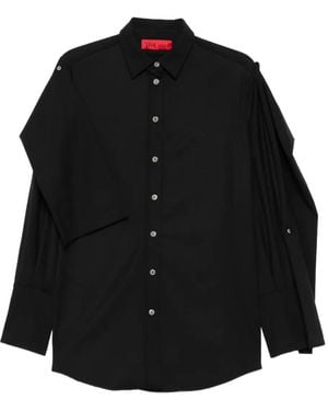 Thelatest Button-Fastening Draped-Sleeve Shirt - Black
