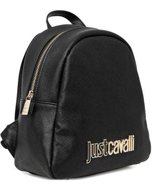 Just Cavalli ロゴアップリケ バックパック - ブラック