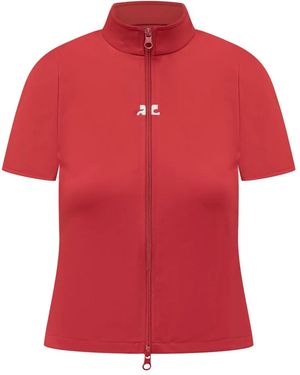 Courreges Top entrelazado con cremallera - Rojo