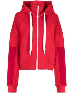 Goen.J High-Neck Drawstring Hoodie - Red