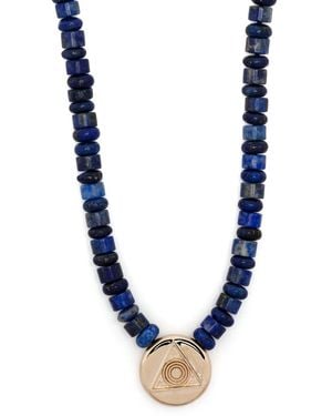 Luis Morais Collar Shield en oro amarillo de 14kt con lapislazuli