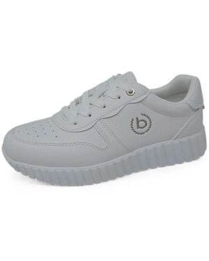 Bugatti Logo-Print Perforated Trainers - Grey