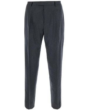 Low Brand Pleated Tapered Trousers - Blue