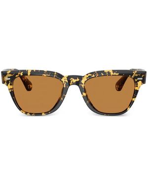 Oliver Peoples Rueny Square Tortoiseshell Sunglasses - Black