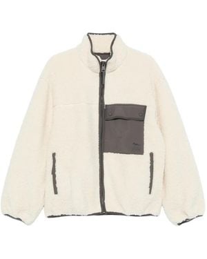 Maison Kitsuné Fleece-Texture Paneled Jacket - Natural