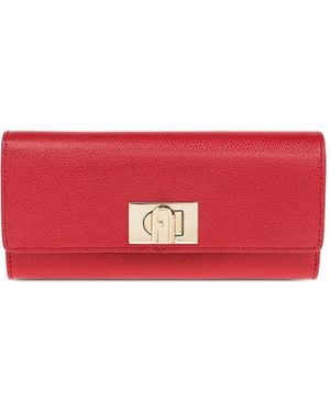 Furla 1927 Lock-Detail Leather Wallet - Red