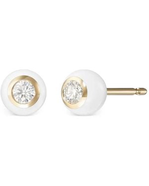 Melissa Kaye 18K Medium Audrey Diamond Earrings - White