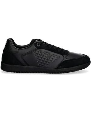 EA7 Embossed Logo Sneakers - Black