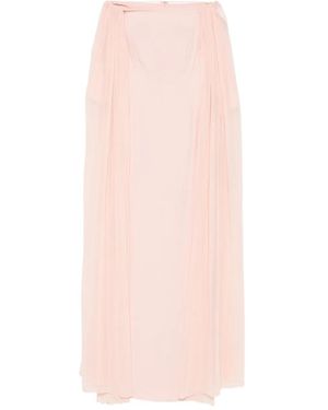 Nicole Miller Cape Long-Sleeve Maxi Dress - Pink