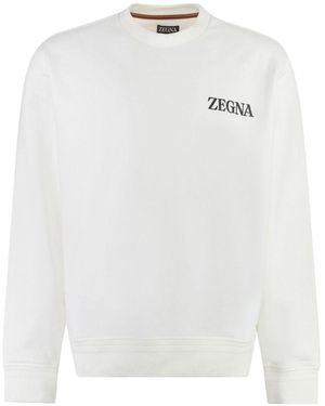 ZEGNA Cotton Crew-Neck Sweatshirt - White