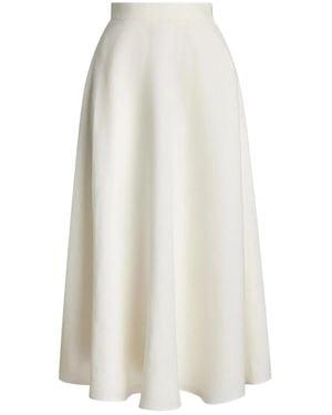 Ralph Lauren Erica Linen A-Line Midi Skirt - White