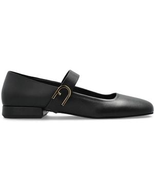 Furla Buckle-Strap Ballets Shoes - Black