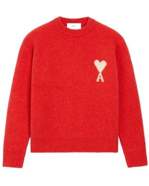 Ami Paris Jersey Holiday Capsule En Intarsia - Rojo