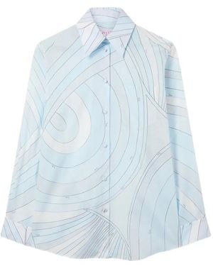 PUCCI Iride Print Muslin Shirt - Blue