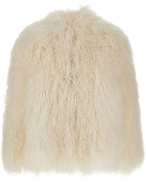 THE TOUCH Marina Long Lamb-Fur Jacket - Natural