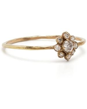 Noghi 14Kt Flower Diamond Ring - Metallic