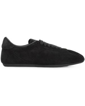 Dolce & Gabbana Logo-Plaque Ruched Sneakers - Black