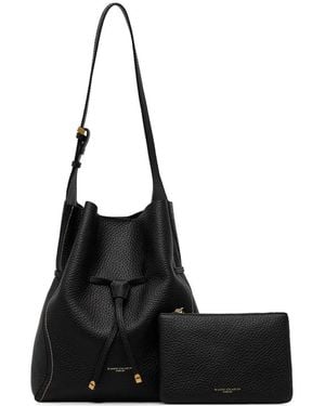 Gianni Chiarini Drawstring Leather Tote Bag - Black