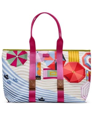 Lancel Large Zip Tote Bag - White
