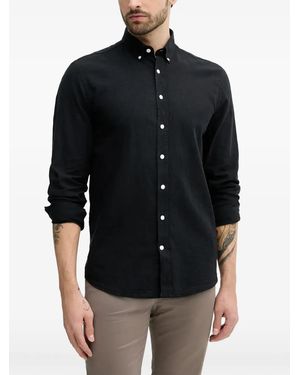 Lindbergh Button-Down Long-Sleeve Shirt - Black