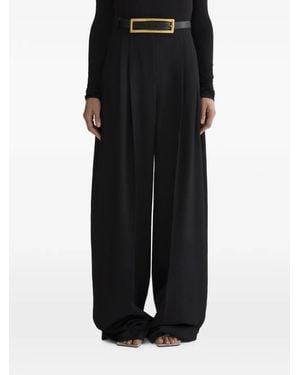 Mugler Wide Pleated Trousers - Black