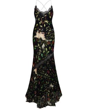 Roberto Cavalli Abendkleid Mit Print - Schwarz