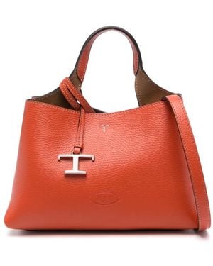 Tod's T Timeless Micro Leather Tote Bag - Red