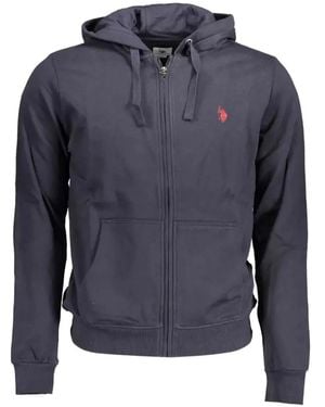 U.S. POLO ASSN. Embroidered-Logo Zip-Up Hoodie - Blue