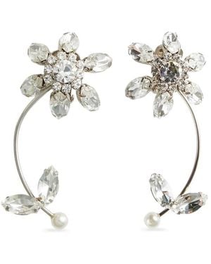DSquared² Floral Crystal Earrings - White