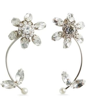 DSquared² Floral Crystal Earrings - White
