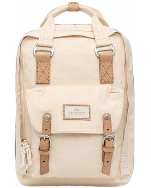 Doughnut Macaroon Buckle-Detail Canvas Backpack - Natural
