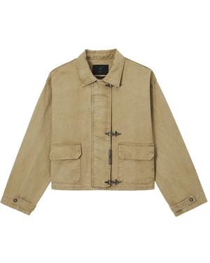 FIVE CM Flap-Pocket Hook Jacket - Natural