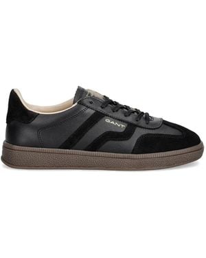 GANT Suede-Panelled Leather Trainers - Black
