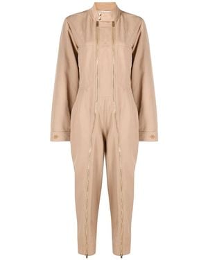 Stella McCartney Double-Zip Tapered Jumpsuit - Natural